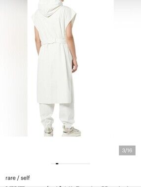Rare Editions White Sleeveless Hooded Belted Vest